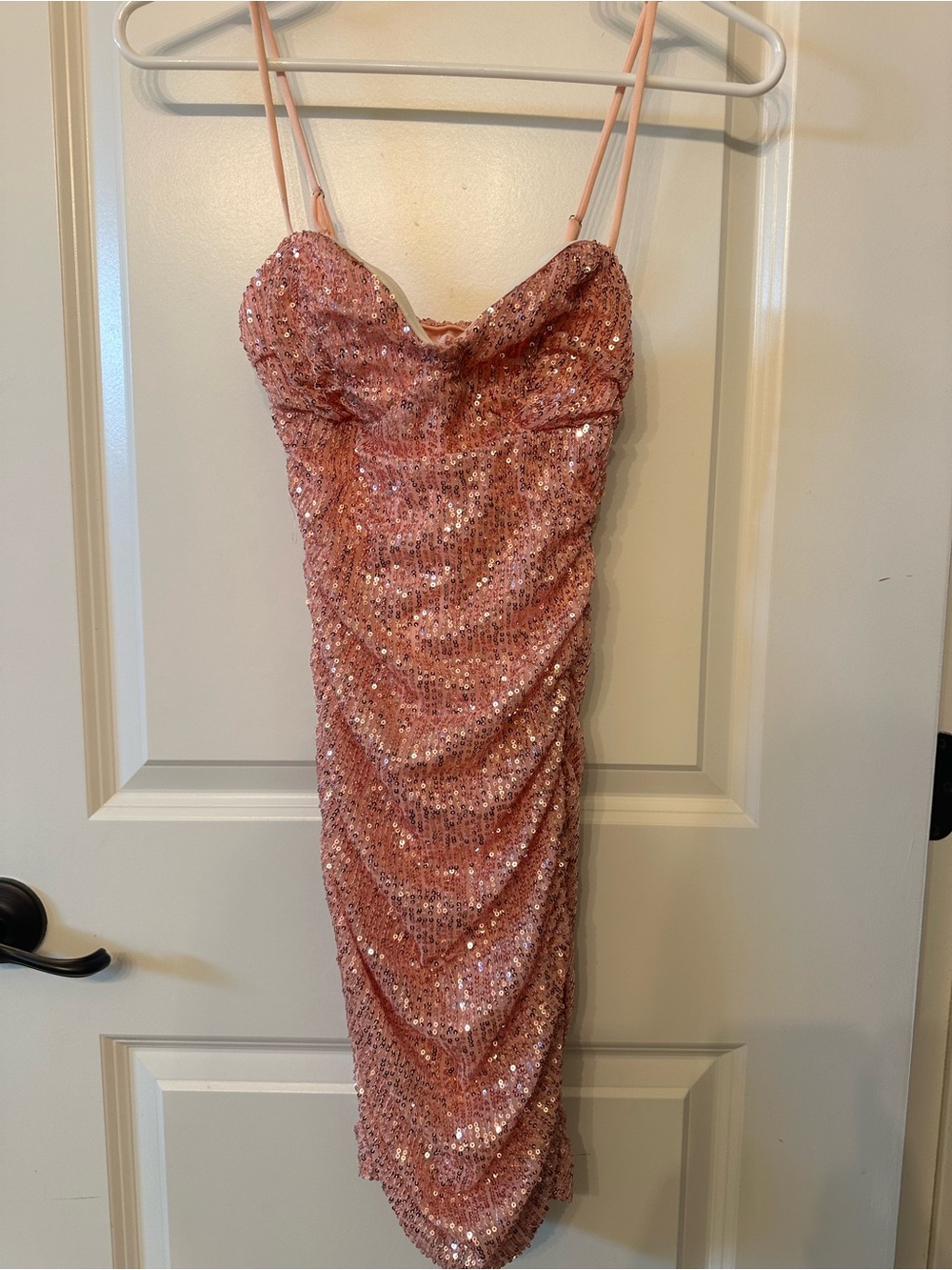 Hello Molly Rose Gold Sequin Midi Slip Dress